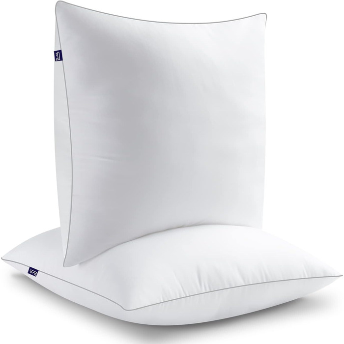 BedStory Pillows 80x80 Adjustable Fiber Filling, Pillow 2-Pack with High-Quality Microfiber Filling 1500g x 2, Washable and Soft Bed Pillow Sleeping Pillow Sofa Pillow Side Sleeper Pillow 80x80cm