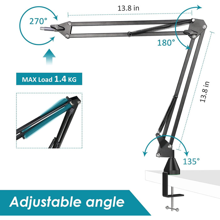 Кріплення для мікрофона YOUSHARES з металевою клямкою та поп-фільтром для Shure MV7