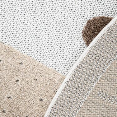 Paco Home Kids Rug Children's Room Outdoor Rug Round Play Rug Modern 3D Effect, Size: Ø 120 cm Round, Color: Beige