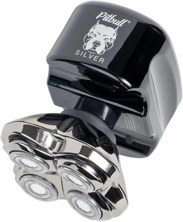 Електричний чоловічий голковий стайлер Skull Shaver Pitbull Silver PRO SX5 для обличчя та голови; ідеальний подарунок