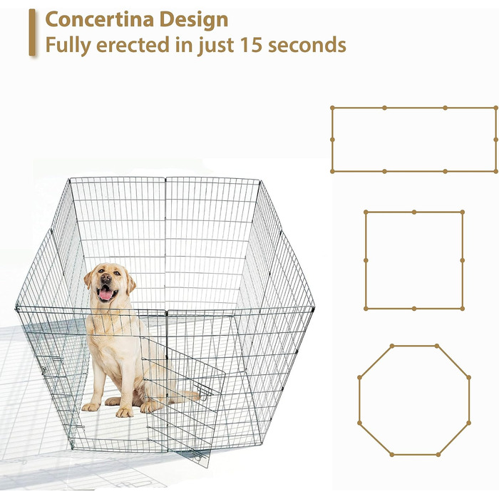 Клітка-манеж для цуценят та кроликів Ellie-Bo Easy-Up, 8-секційний, 91 см