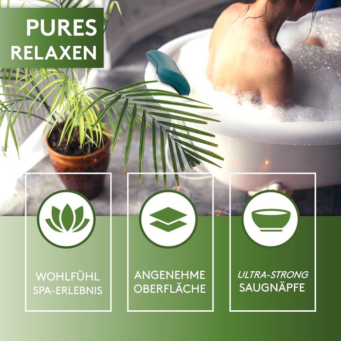 Преміум подушка для ванни Petrol - зручна підтримка голови та шиї. Подушка для ванни з присосками, аксесуар для спа-процедур. Якісна подушка для ванни.