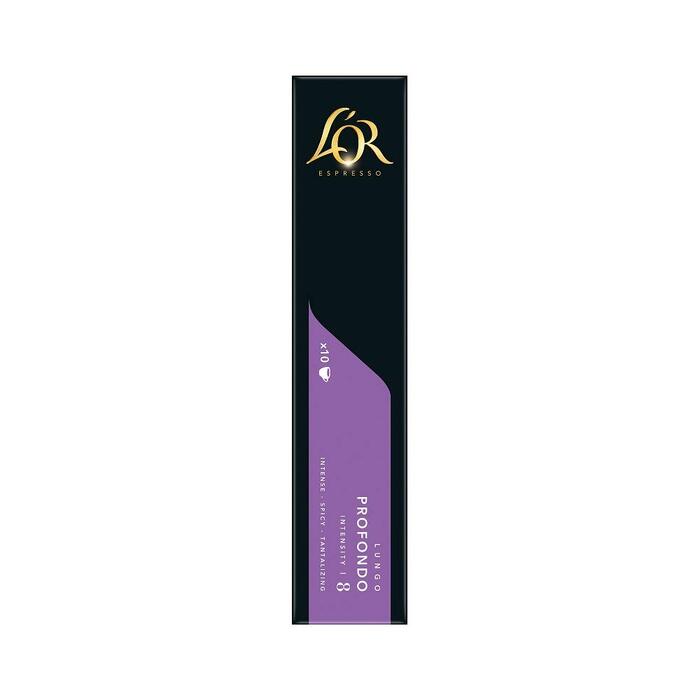 Кавові капсули L'OR Lungo Profondo, сумісні з Nespresso, 100 шт (10 упаковок по 10 капсул)
