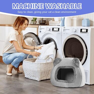 Кігтеточка-будиночок для котів, 40 см, сірий. М'яке ліжко з антиковзким дном та знімним матрацом. Підходить для котів та собак вагою до 5 кг.