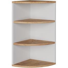 Vicco Corner Shelf Ecki, Bookshelf, White/Gold Kraft Oak, 30 x 60 cm