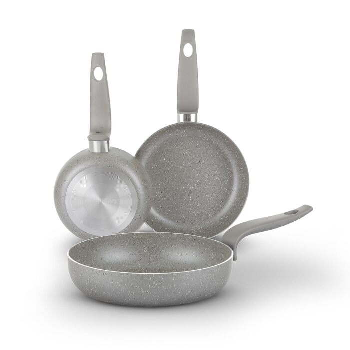 Набір каструль KASANOVA для традиційних плит, антипригарне покриття, набір посуду, здорове, швидке та рівномірне приготування їжі. Виготовлено в Італії (3 шт.)