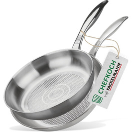 Fackelmann Chefkoch 2-Piece Stainless Steel Fry Pan Set - 28cm & 24cm - Induction & Dishwasher Safe