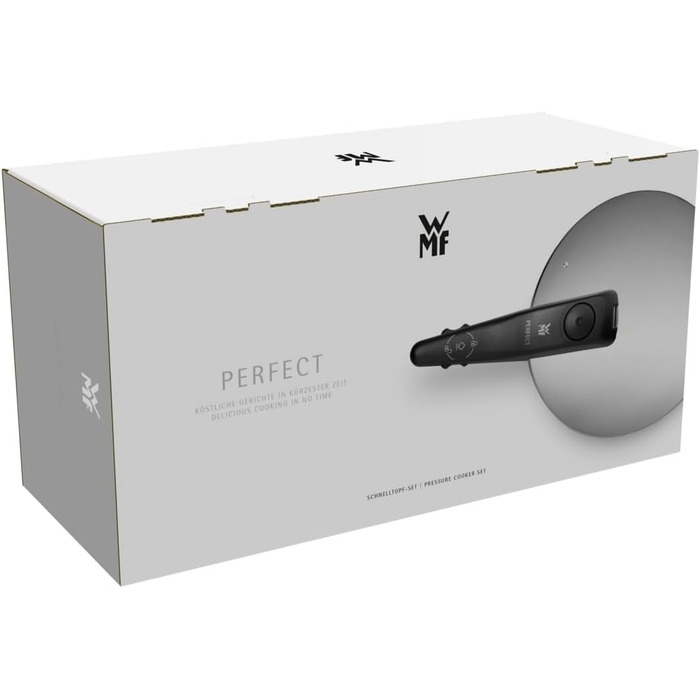 Швидковарка WMF Perfect One Induktion 8,5 л з нержавіючої сталі, для приготування на пару, з великим звуковим сигналом, 2 режими, знімний ручка кришки