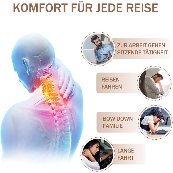 Подушка для шиї у літак, доросла, з піною з пам'яті, регульована, з маскою для сну та берушами, чорна