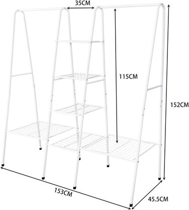 JURMERRY Metal Clothes Rack Clothes Rod Garment Racks with Shoe Storage, Black