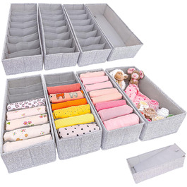 SIMPLE JOY® HEMNES Double Organizer for IKEA HEMNES Double Dresser; THE ORIGINAL; custom fit; Sturdy base; Drawer organization system for baby supplies, baby clothes, socks; 8-piece set