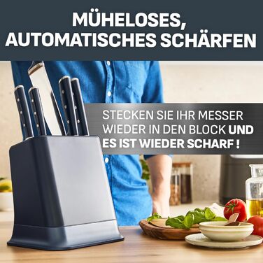 Набір ножів Tefal EverSharp Pro 6 предметів, блок для самозагострення, німецька нержавіюча сталь, синій (K297S744)