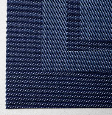 DII Vinyl Tableplacemats for Outdoor Use, Size S/6, Trimmed, Nautical Blue, 6 Pieces