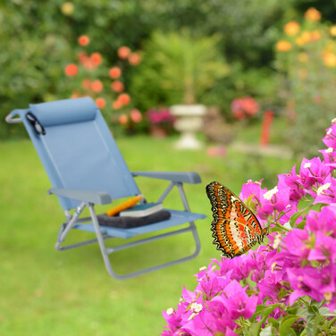 Relaxdays Folding Recliner Chair with Neck Pillow