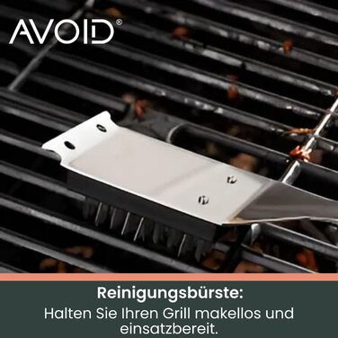 Набір для гриля AVOID - 28 предметів. Якісний набір аксесуарів для гриля з нержавіючої сталі. Ідеальний подарунок для чоловіків, татуся. Комплект для барбекю.
