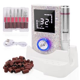 Електрична машинка для манікюру та педикюру - професійна бездротова 45000 об/хв для акрилу, гелю та пудри