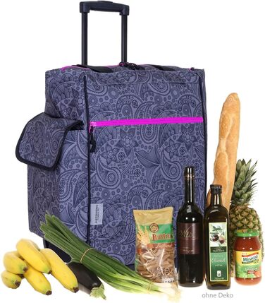 Alessandro Shopping Trolley Shopping Trolley (Gray Paisley Zip Purple)