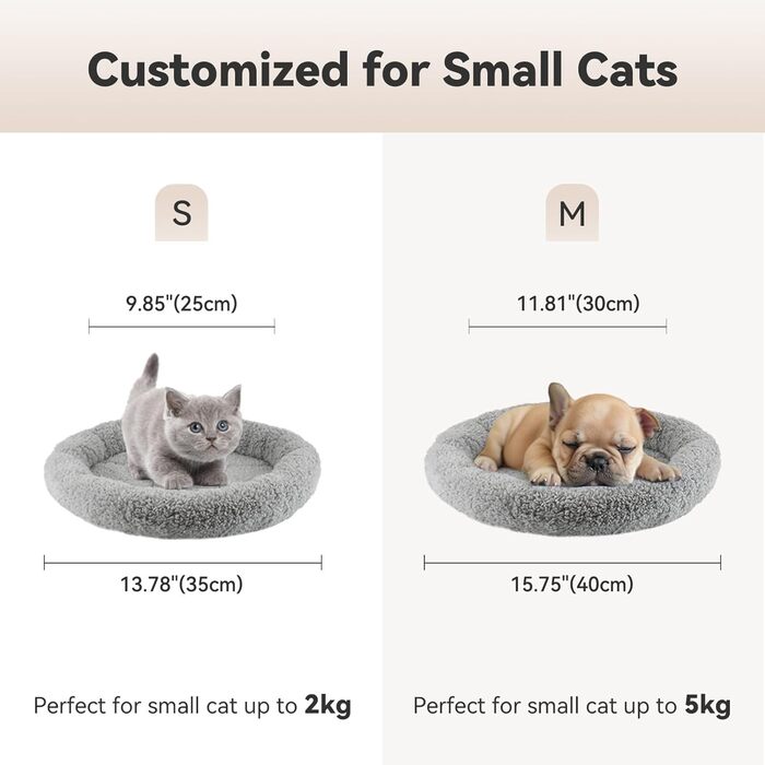 М'яке ліжко для котів та собак Namsan, плюшеве грілка, 45x60 см, сірий колір