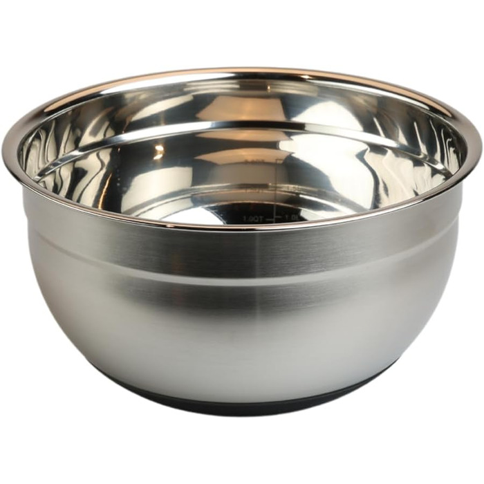 MOON HOME Миска для перемішування Big Turbulence, з гумовим протиковзким дном, з нержавіючої сталі, придатна для миття в посудомийній машині, ідеальна для приготування та випікання, міцна кухонна миска, Ø24 x 13 см, велика