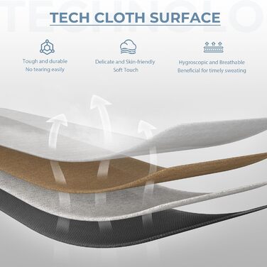 Ігровий крісло Dowinx з тканини, ергономічний геймерський крісло з м'якими підлокітниками, стабільний ігровий та офісний крісло для тривалого сидіння, блакитний