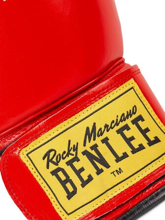 Боксерські рукавички BenLee з натуральної шкіри Fighter (червоний/чорний, 12 oz, однакові)