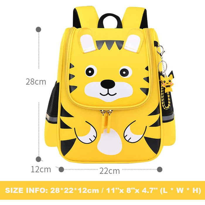 Дитячий рюкзак для школи Kinderrucksack: рюкзак для дівчаток та хлопчиків-підлітків з милим малюнком, 28*22*12 см (Жовтий)