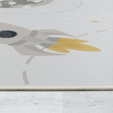 Дитячий килим Paco Home для хлопчиків та дівчаток, 140x200 см, кремовий, антиковзний, сучасний килим в дитячу кімнату