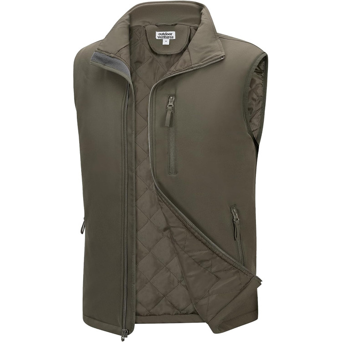 Чоловіча софтшеллова жилетка Outdoor Ventures з утеплювачем, водовідштовхуюча, вітронепроникна, дихаюча, для велоспорту, бігу, хайкінгу, зелена, XL