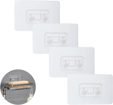 Набір з 2 шт. тримач для мила з нержавіючої сталі 304, для душу, ванної кімнати та кухні, кріплення без свердління, самоклеючий з гачком та підставкою для мила