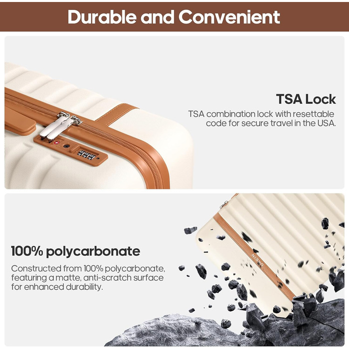 Набір валіз UKEIN 3 шт. з жорсткою PC оболонкою: велика, середня, маленька. Зручний набір валіз для подорожей з TSA замком, спіннерами та рюкзаком для ноутбука. В комплекті: валіза, рюкзак, кульок. Колір: кремовий.