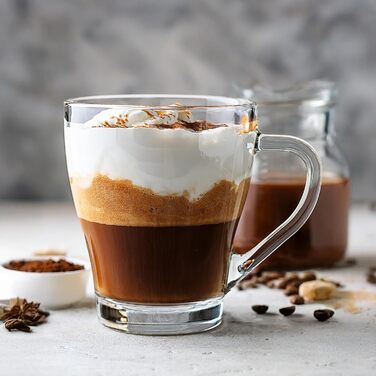 Набір кавових чашок KROSNO 1992 (6 шт, 200 мл) з ручкою - чайні, для кави та чаю, миючі в посудомийній машині