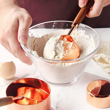 Cieeo 2-piece baking tool set, measuring cups, the cook, liquids, measuring cup, measuring spoon, measuring spoons, flour, kitchenware, measuring spoons, baking, measuring spoons and cup, stainless steel, golden.