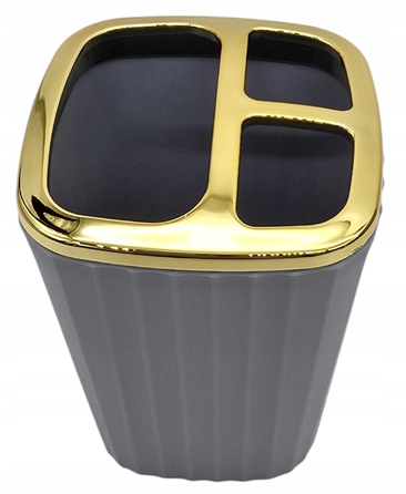 Набір аксесуарів для ванної кімнати та туалету (6 предметів): дозатор, кошик, йоржик — Золотий