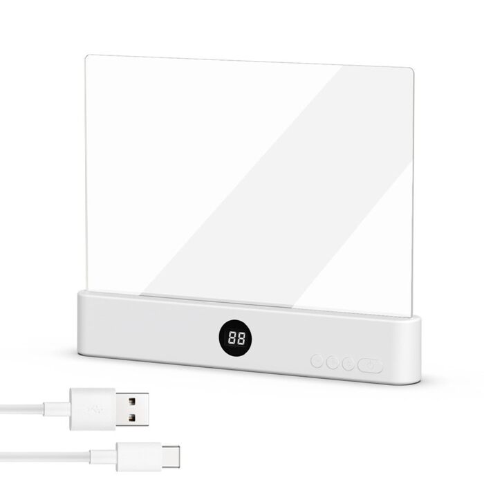 LED Лампа для читання книг Smart Panel з 3 режимами та таймером, нічник на приліжкову тумбочку, USB акумуляторна, біла
