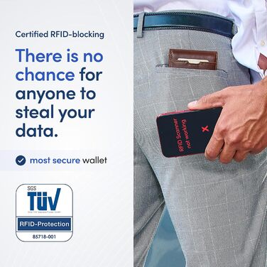 Чоловічий гаманець TRAVANDO Autin з RFID-захистом, гаманець для грошей, картхолдер для чоловіків, чорний/помаранчевий, стандартний розмір