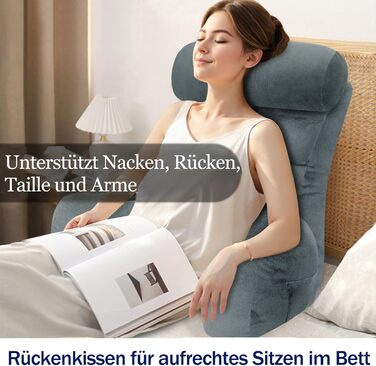 Підлогове крісло-мішок для читання, сіре, 65x30 см | Зручне для читання та відпочинку