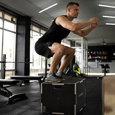 Спортивний бокс Sprungbox 3 в 1: Пліометрична платформа для дому та залу, з ручкою, чорний