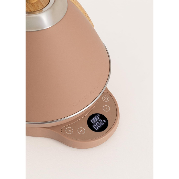 Електричний чайник RETRO PRO Mokka з регулюванням температури 1 л, автоматичне відключення, швидке кип'ятіння, антиковзаюча підставка, прозорий індикатор рівня води, 1200W