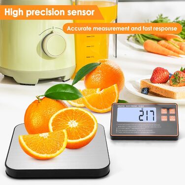 Цифрова кухонна вага з бездротовим LCD-дисплеєм, 15 кг/1 г, 7 одиниць вимірювання, функція підрахунку та тарування, для випічки/приготування/кави, батарейки в комплекті