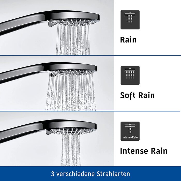 Душова лійка Duravit Universal з 3 режимами (Rain, Intense, Soft), ручна душова насадка Ø 110 mm, економія води MinusFlow, легко чиститься, хром