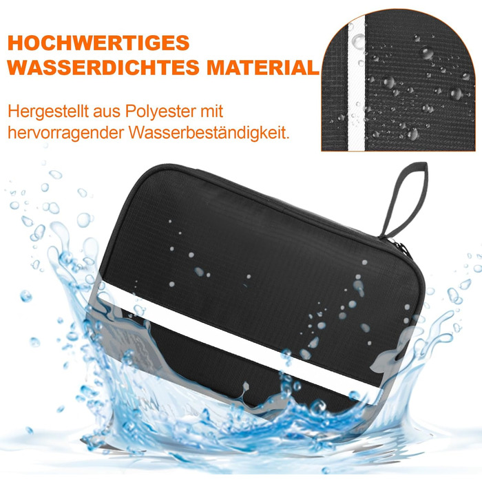 Чоловіча та жіноча косметичка для подорожей з відділеннями, водонепроникна, з гачком, зелена (чорна)