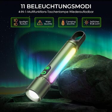 Ліхтарик LED акумуляторний 500000 люмен, 9 режимів, XHP90.2, Zoom, IPX7 водонепроникний, для кемпінгу, походів, надзвичайних ситуацій (зелений)