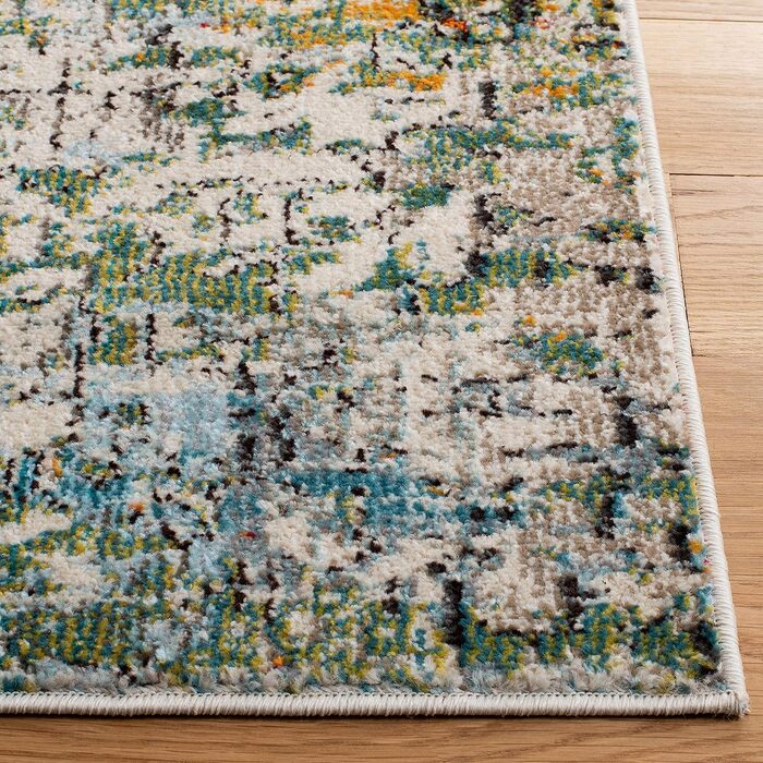 Килим SAFAVIEH Madison для вітальні, їдальні, спальні - сучасний дизайн, короткий ворс, сірий та бірюзовий, 160 x 229 см