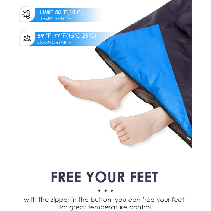 Lightweight Waterproof Sleeping Bag for Adults - Cold Weather Sleeping Bag for Camping, Hiking, and Outdoor Travel | Compression Bag Included