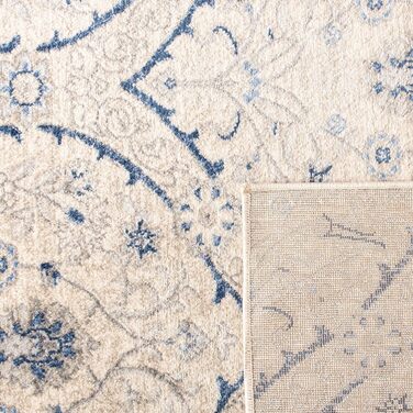 Килим SAFAVIEH Traditionell для вітальні, їдальні, спальні - колекція Brentwood, короткий ворс, світло-сірий та синій, 122 x 183 см, прямокутний