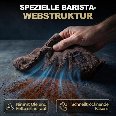 Набір серветок з мікрофібри для бариста Barista Legends, коричневі, 30 x 30 см, 8 шт.