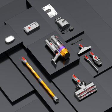 Бездротовий пилосос Vistefly V15 Ultra з акумулятором, 58000Pa, 600W, 70 хвилин роботи, подвійний дисплей, контейнер для пилу, дизайн, для твердих поверхонь, килимів, шерсті тварин