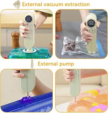 Міні вакуумний пакувальник BIZOI, портативний, 60 kPa, 3 температурні режими, з 10 пакетами для консервації продуктів