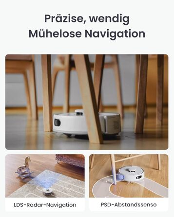 Робот-пилосос SwitchBot K11+ з мокрою прибиранням, 6000Pa, самостійна очистка контейнера, LDS-картування, 3.6 дюйми, сумісний з Apple Home, Alexa, Google Home та Matter, бежевий