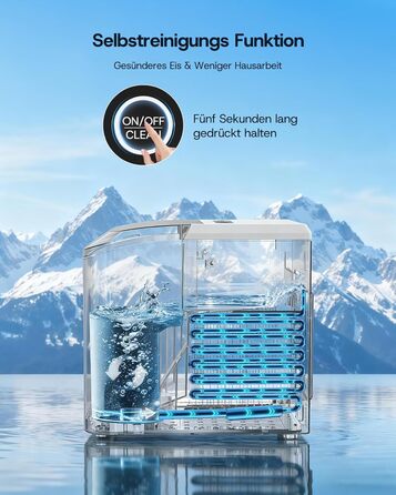 Машина для приготування льоду Upstreman BI12, біла: швидке охолодження, автоматичне очищення, для дому, офісу